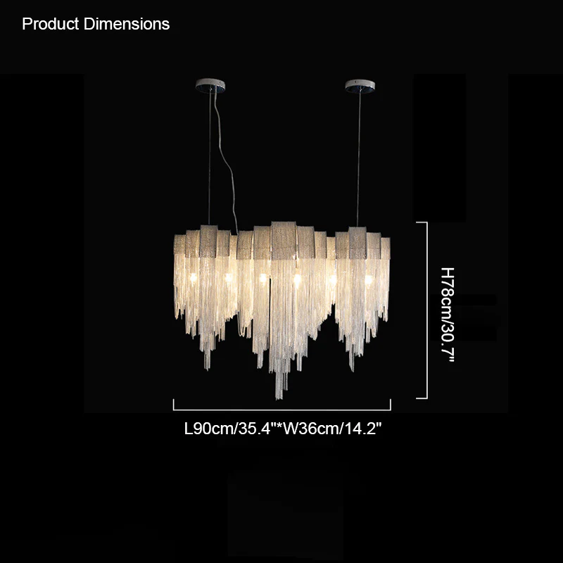 WOMO Fringe Linear Chandelier-WM2089 - Image 16