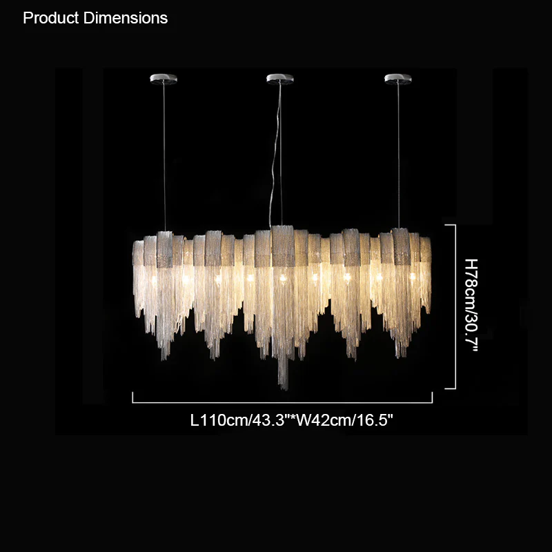 WOMO Fringe Linear Chandelier-WM2089 - Image 17