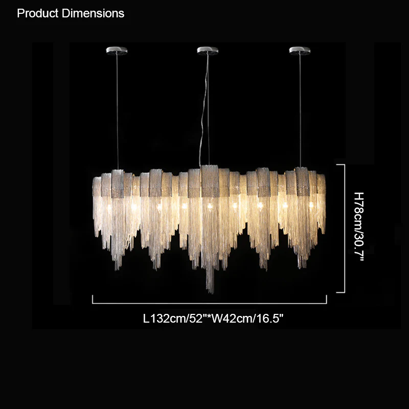 WOMO Fringe Linear Chandelier-WM2089 - Image 18