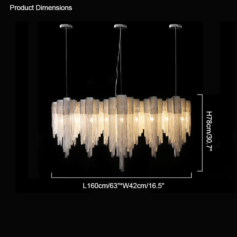 WOMO Fringe Linear Chandelier-WM2089 - Image 19