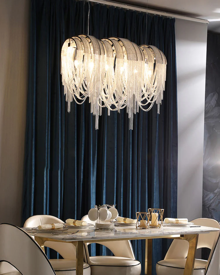 WOMO Fringe Linear Chandelier-WM2089 - Image 6