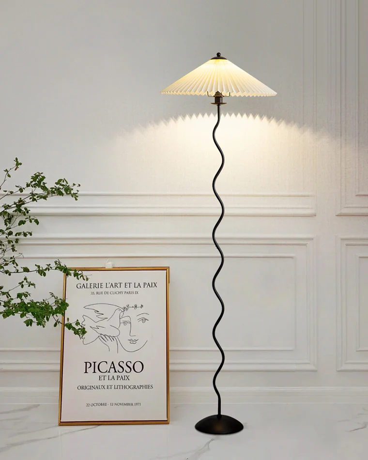 WOMO Pleated Squiggle Floor Lamp-WM7011 - Image 3