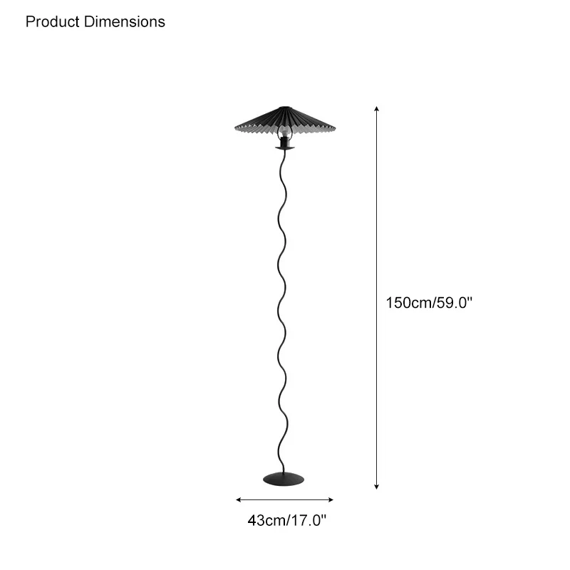 WOMO Pleated Squiggle Floor Lamp-WM7011 - Image 43