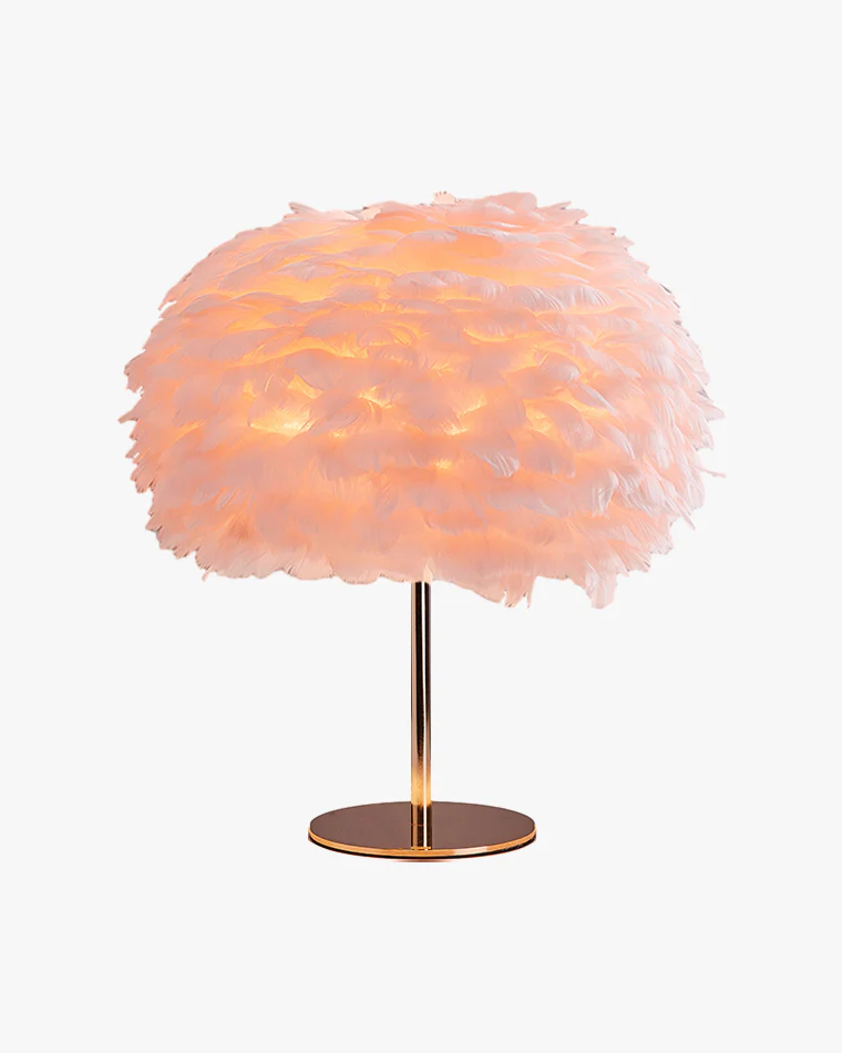 WOMO Pretty Round Feather Table Night Lamp-WM8038 - Image 36
