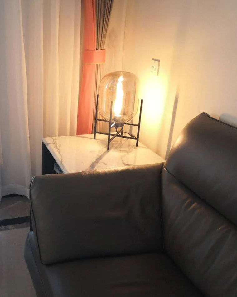WOMO Smoked Glass Lantern Table Lamp-WM8012 - Image 10
