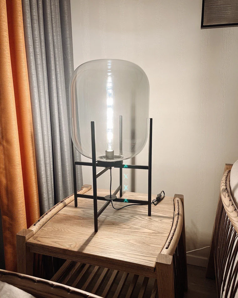 WOMO Smoked Glass Lantern Table Lamp-WM8012 - Image 14