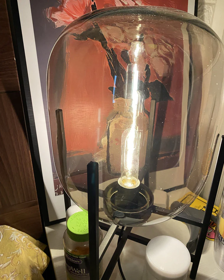 WOMO Smoked Glass Lantern Table Lamp-WM8012 - Image 21