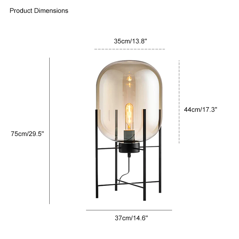 WOMO Smoked Glass Lantern Table Lamp-WM8012 - Image 23