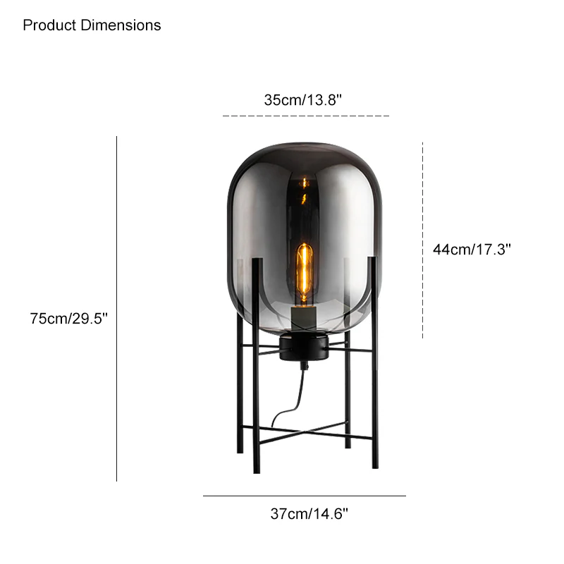 WOMO Smoked Glass Lantern Table Lamp-WM8012 - Image 24