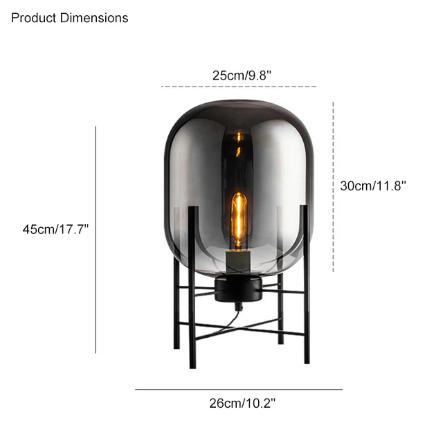 WOMO Smoked Glass Lantern Table Lamp-WM8012 - Image 25