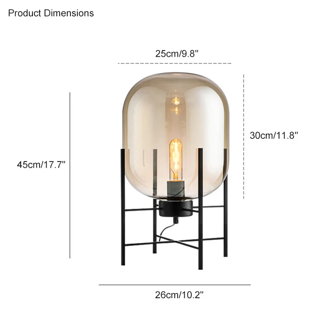 WOMO Smoked Glass Lantern Table Lamp-WM8012 - Image 26