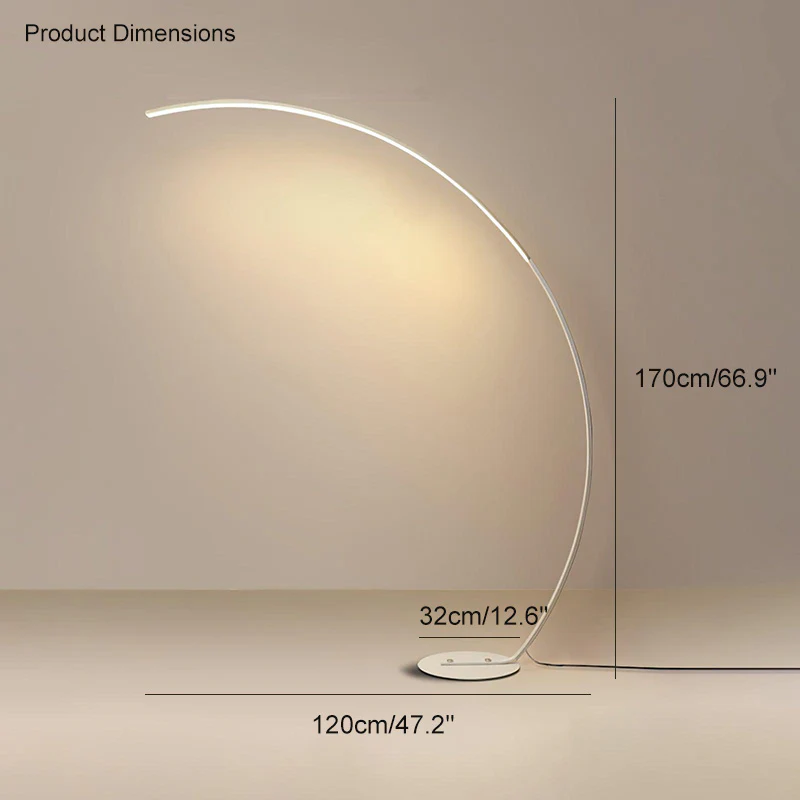 WOMO Crescent Arc LED Floor Lamp-WM7001 - Image 14