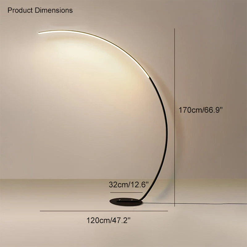 WOMO Crescent Arc LED Floor Lamp-WM7001 - Image 16