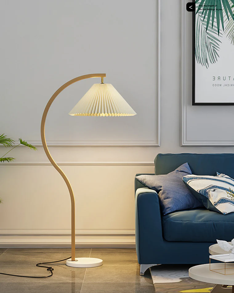 WOMO Pleated Gooseneck Floor Lamp-WM7013 - Image 22