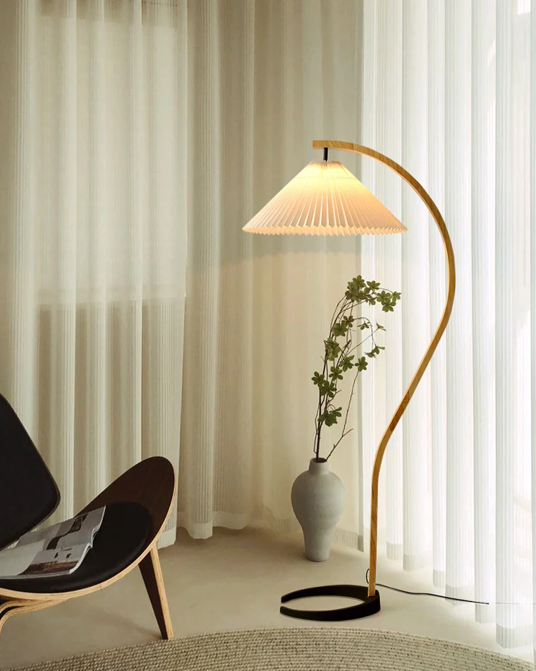 WOMO Pleated Gooseneck Floor Lamp-WM7013 - Image 23