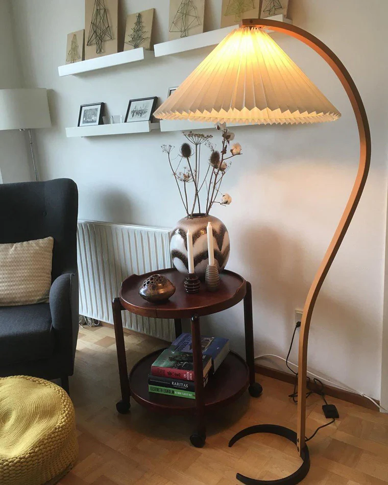 WOMO Pleated Gooseneck Floor Lamp-WM7013 - Image 3