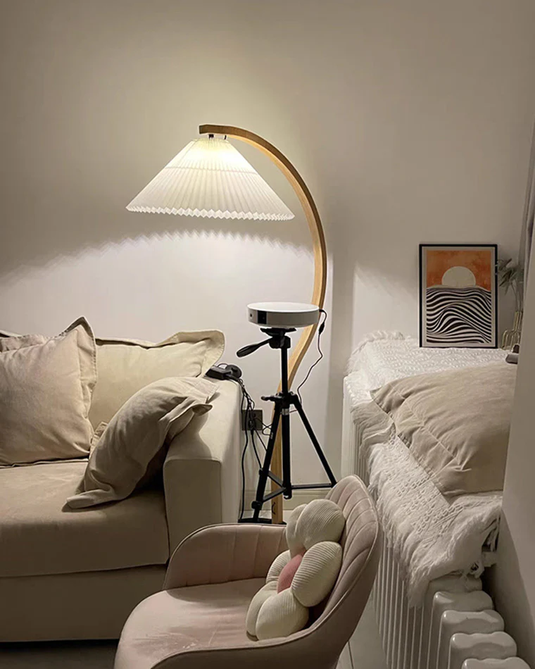 WOMO Pleated Gooseneck Floor Lamp-WM7013 - Image 30