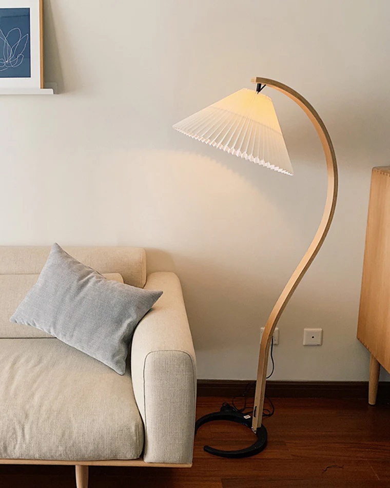WOMO Pleated Gooseneck Floor Lamp-WM7013 - Image 33