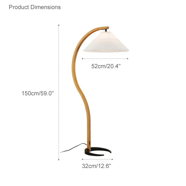 WOMO Pleated Gooseneck Floor Lamp-WM7013 - Image 36