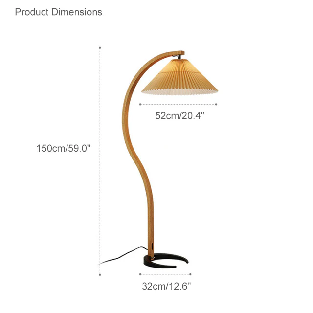 WOMO Pleated Gooseneck Floor Lamp-WM7013 - Image 38