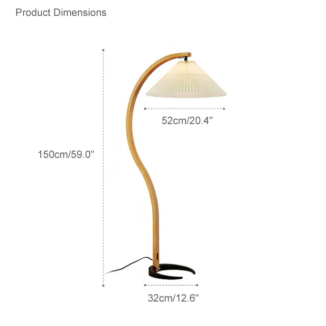 WOMO Pleated Gooseneck Floor Lamp-WM7013 - Image 40