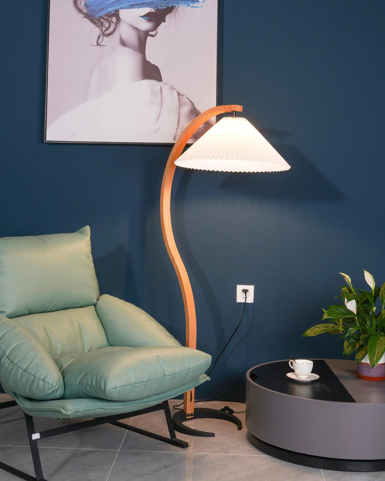 WOMO Pleated Gooseneck Floor Lamp-WM7013 - Image 8