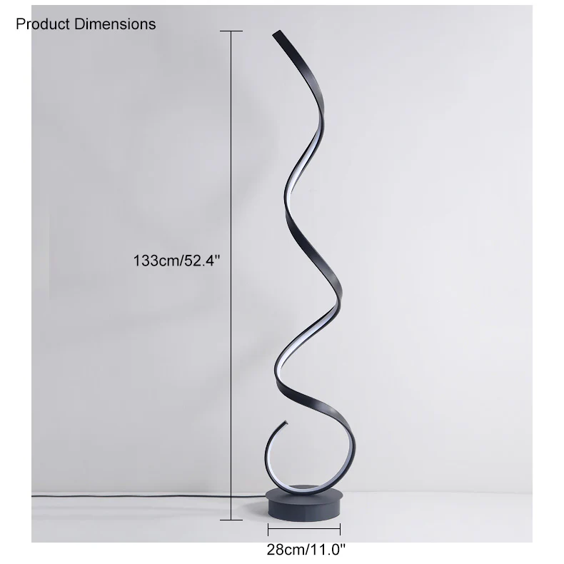 WOMO Spiral LED Floor Lamp-WM7017 - Image 18