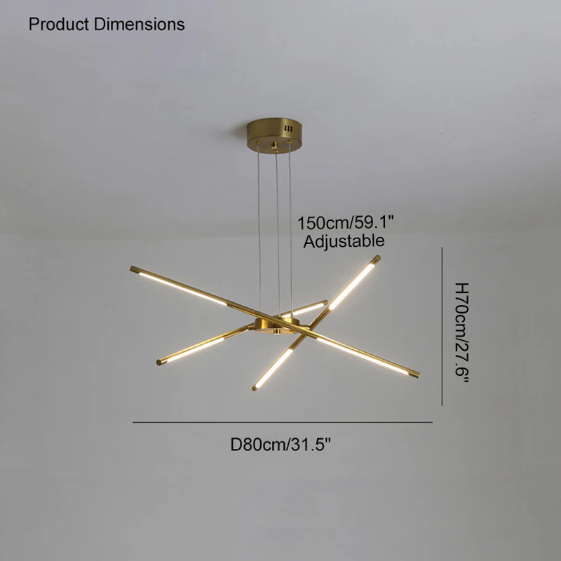WOMO Light Rods LED Chandelier-WM2034 - Image 10