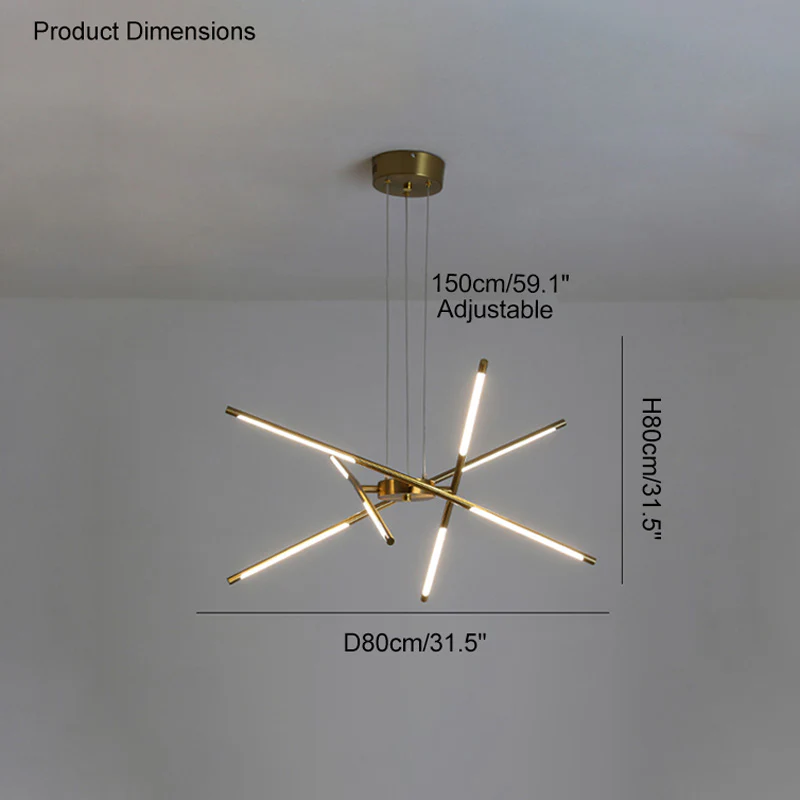 WOMO Light Rods LED Chandelier-WM2034 - Image 11