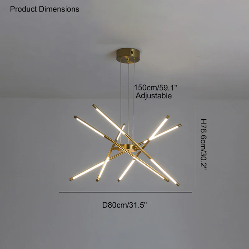 WOMO Light Rods LED Chandelier-WM2034 - Image 12