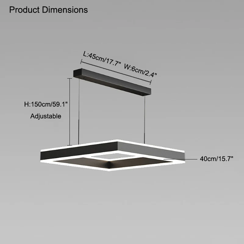 WOMO Tiered Black Square Chandelier-WM2016 - Image 21