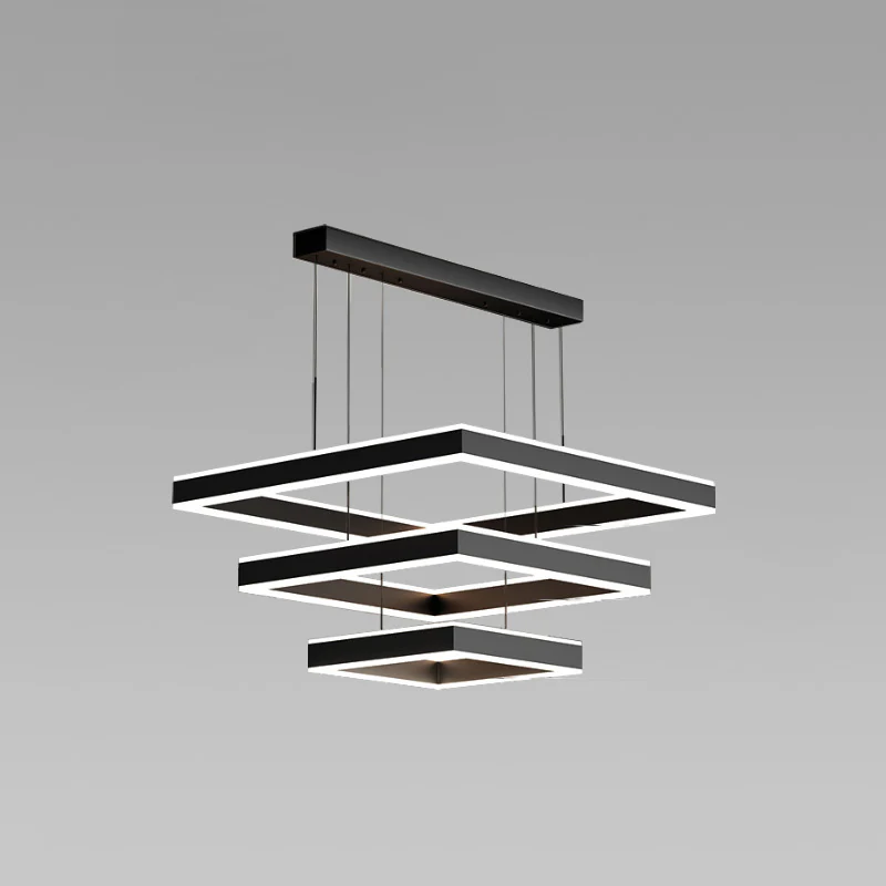 WOMO Tiered Black Square Chandelier-WM2016 - Image 30