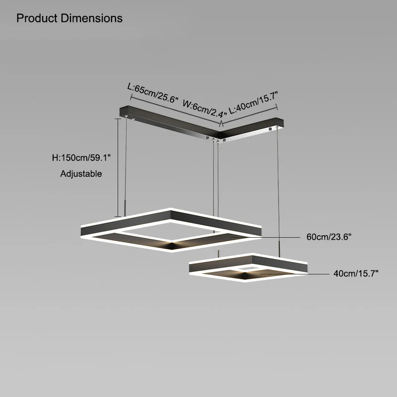 WOMO Tiered Black Square Chandelier-WM2016 - Image 33