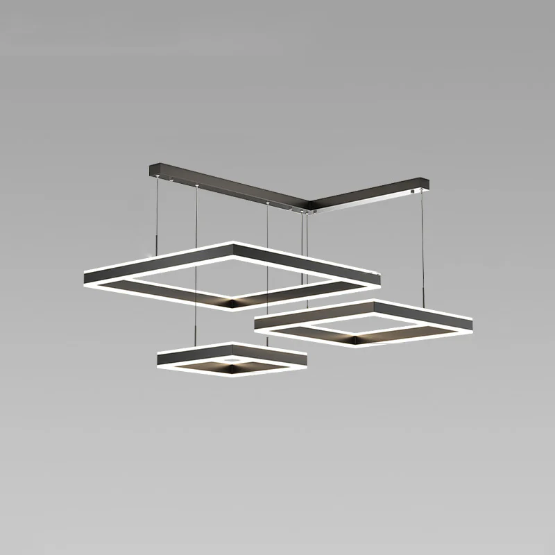 WOMO Tiered Black Square Chandelier-WM2016 - Image 36