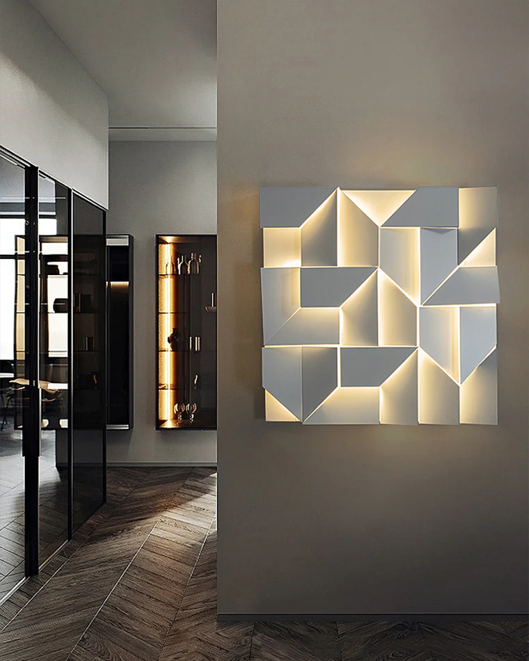 WOMO Rectangular Sculptural Art Wall Sconce-WM6020 - Image 12