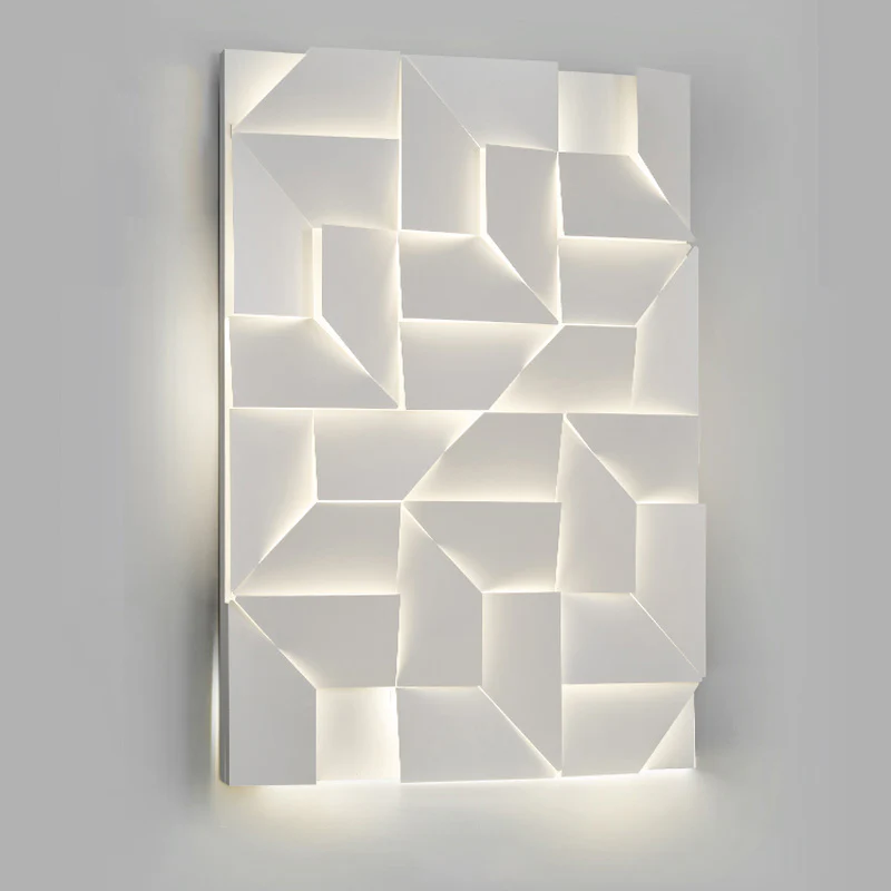 WOMO Rectangular Sculptural Art Wall Sconce-WM6020 - Image 31