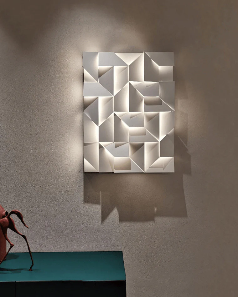 WOMO Rectangular Sculptural Art Wall Sconce-WM6020 - Image 6
