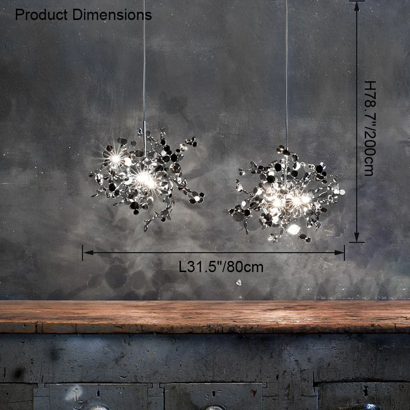 WOMO Argent/Gold Cloud Multi Pendant Chandelier-WM2042 - Image 50