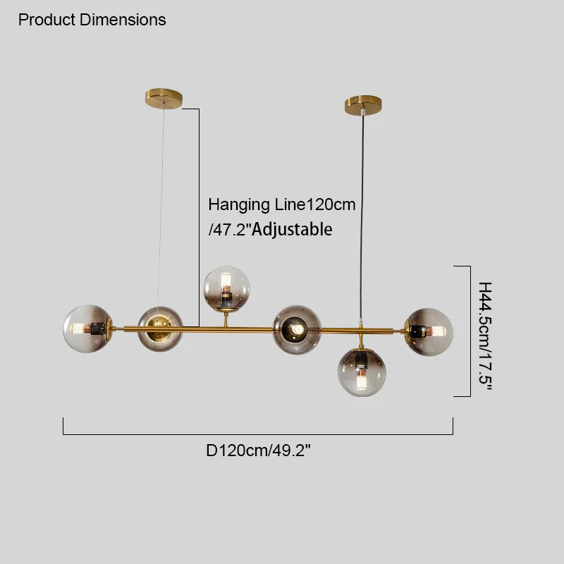 WOMO Linear Globe Chandelier-WM2070 - Image 14
