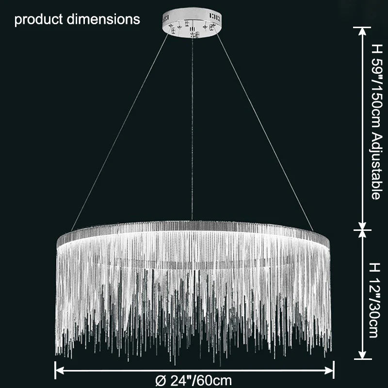 WOMO Fringe Round Chandelier-WM2062a - Image 33