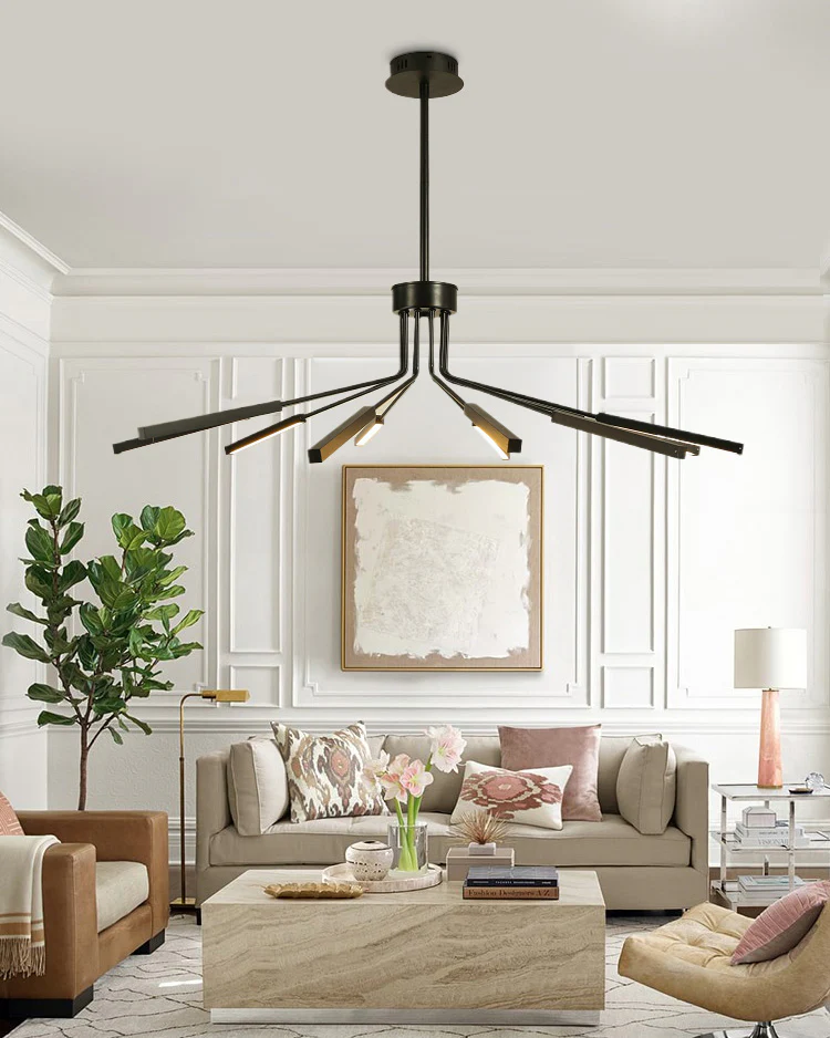 WOMO 10 Light Stick Led Starburst Chandelier-WM2646 - Image 3