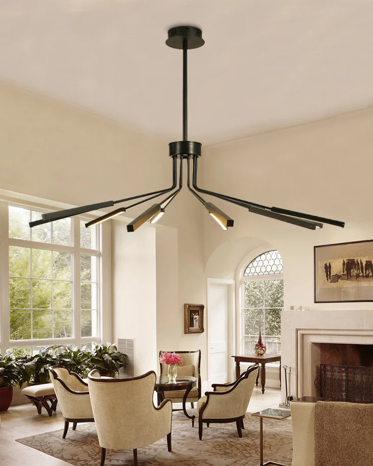 WOMO 10 Light Stick Led Starburst Chandelier-WM2646 - Image 6