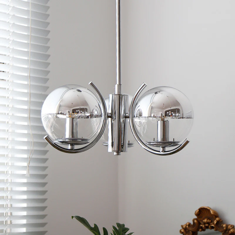WOMO 1920s Chrome Glass Chandelier-WM2306 - Image 11