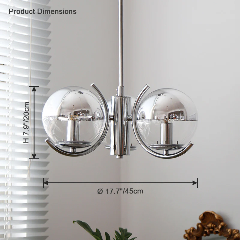 WOMO 1920s Chrome Glass Chandelier-WM2306 - Image 12
