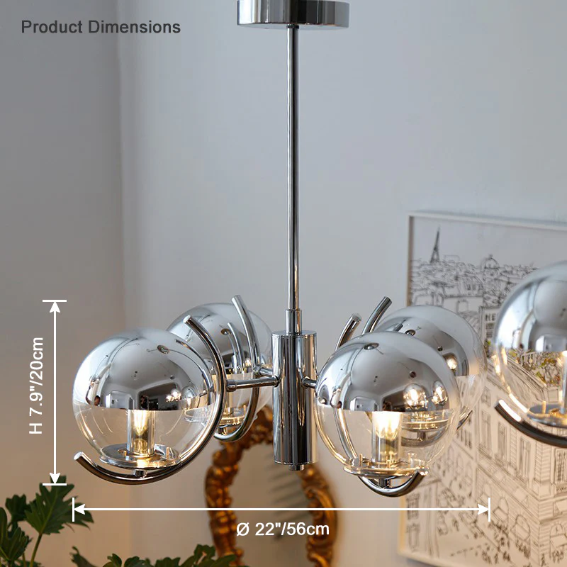 WOMO 1920s Chrome Glass Chandelier-WM2306 - Image 14