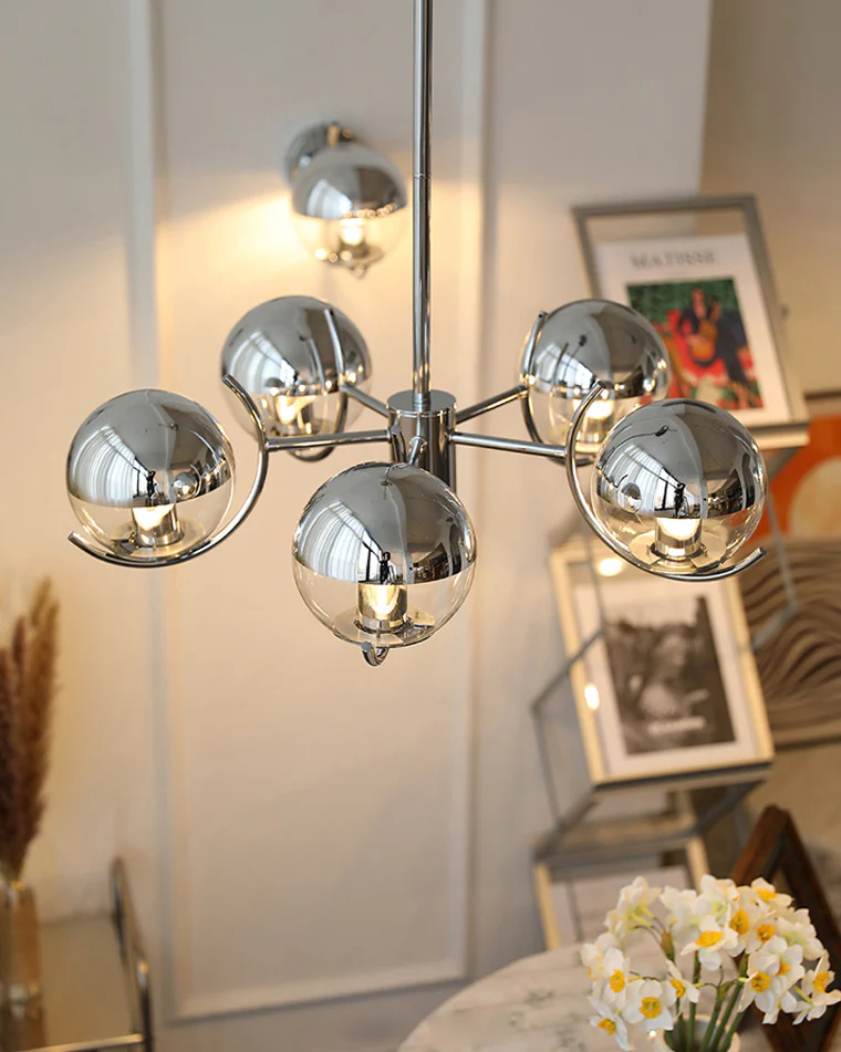 WOMO 1920s Chrome Glass Chandelier-WM2306 - Image 3