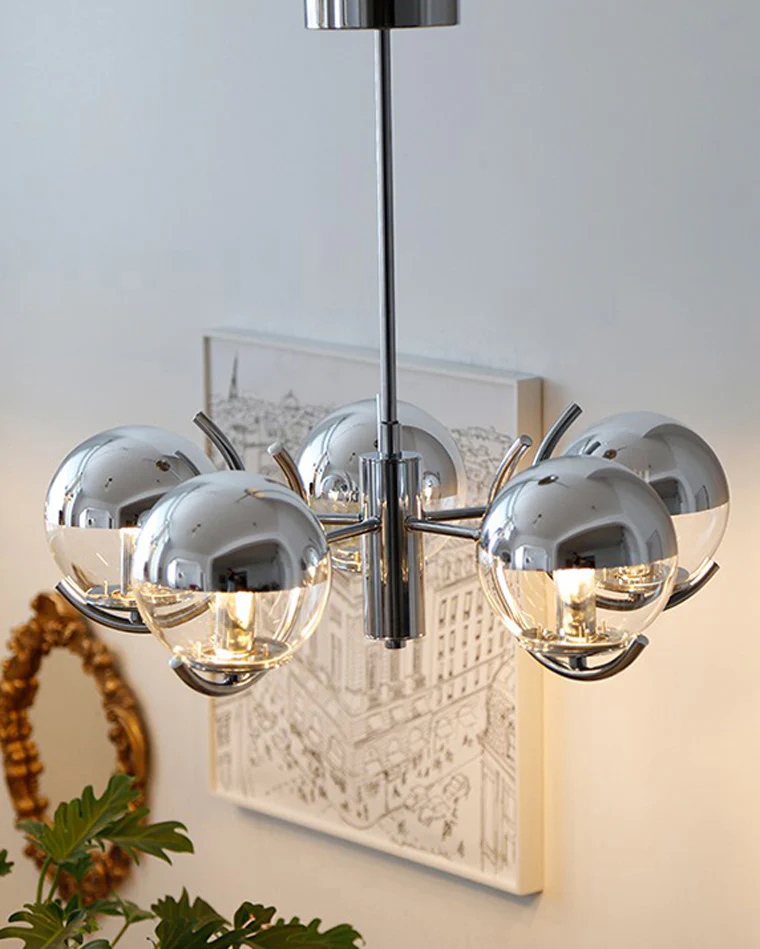 WOMO 1920s Chrome Glass Chandelier-WM2306 - Image 5