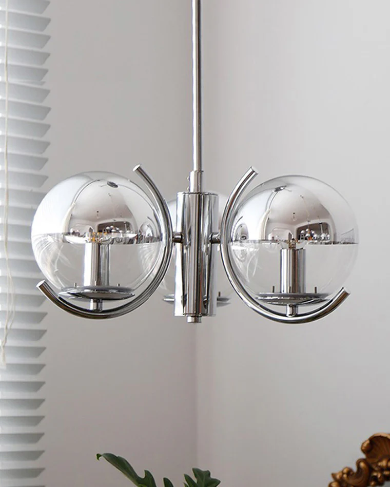 WOMO 1920s Chrome Glass Chandelier-WM2306 - Image 7