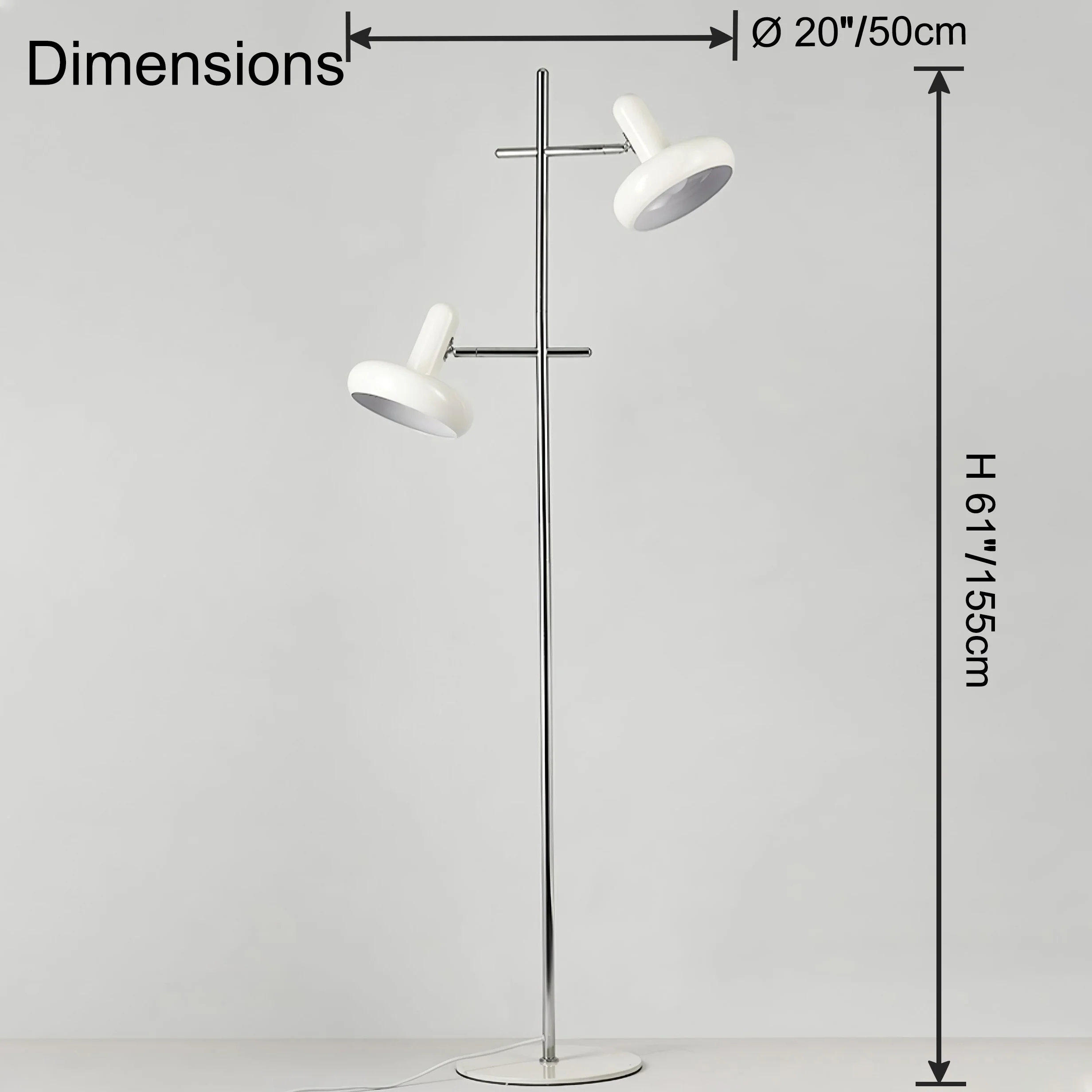 WOMO Adjustable 2 light Floor Lamp-WM7135 - Image 22