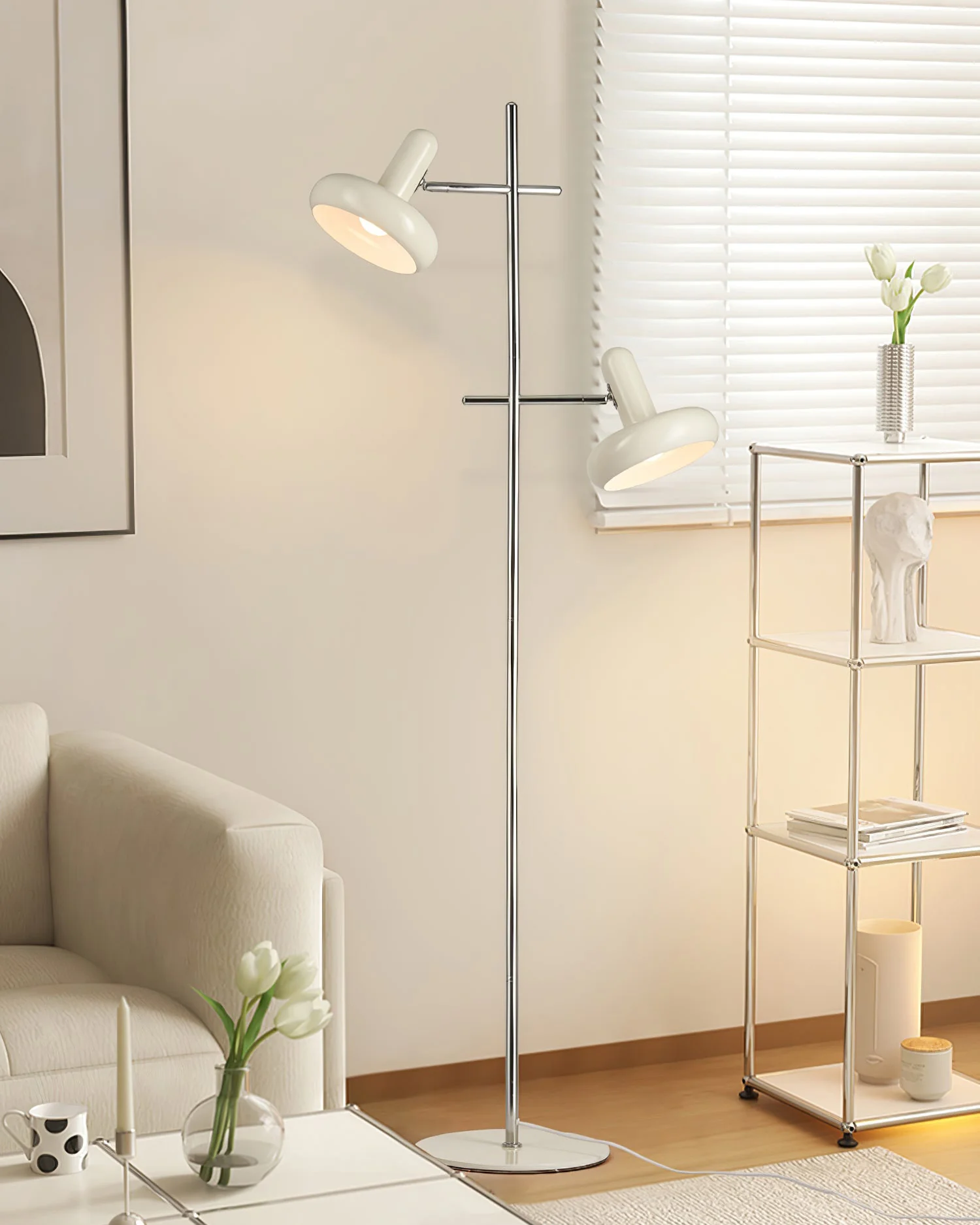 WOMO Adjustable 2 light Floor Lamp-WM7135 - Image 9